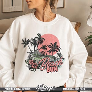 Beach bum Png | Summer sublimation Png | Retro beach design | Tropical shirt print | Beach lover design | Retro summer design Png image 5