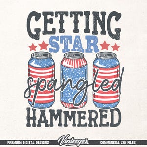 Getting star spangled hammered PNG | Instant download | Sublimation design | Funny 4th of july png | Fourth of july design | Funny USA png image 1