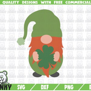 St Patrick gnome SVG - Cut file - DXF file - Cute gnome shirt SVG - Clover svg - Lucky svg - St Patricks day svg - Ginger Gnome svg