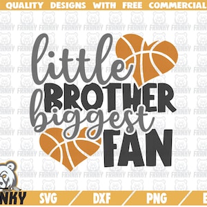 Hermano pequeño mayor fan SVG - Archivo de corte - Archivo DXF - Basketball brother svg - Baloncesto fan svg - Camiseta de baloncesto svg - Love Basketball