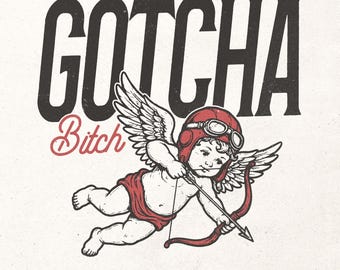 Funny cupid digital graphic PNG - Humorous valentine print file - Retro Valentine's day shirt design - Funny lover gift PNG - Digital