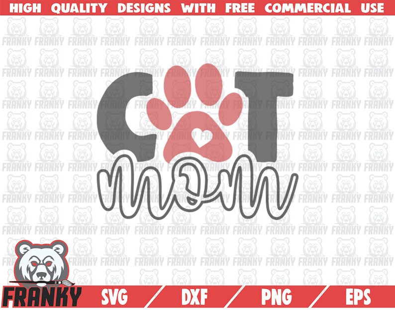 Download Clip Art Art Collectibles Cat Mom Svg Cat Mom Shirt Cat Paw Svg Heart Svg Cat Lover Shirt Cut File Cat Mama Svg Dxf File Silhouette Paw Print Svg