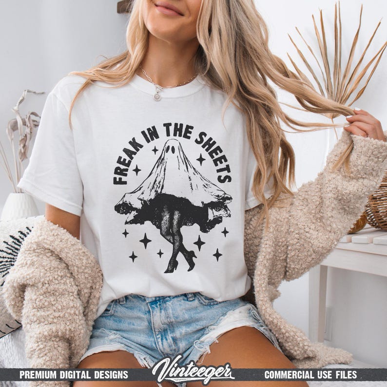Funny Halloween sheet ghost PNG – Adult humor t-shirt design – Halloween Quote for Sublimation and DTG Printing – Retro Halloween girl Png image 4