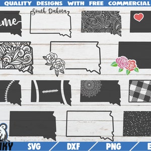 South Dakota SVG - 14 designs - Cut files - DXF files - South Dakota state outline SVG - Love South Dakota - Vinyl decal design - Digital