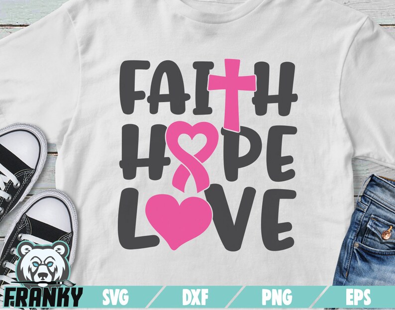 Download Faith Hope Love SVG Cut file DXF file Cancer awareness | Etsy