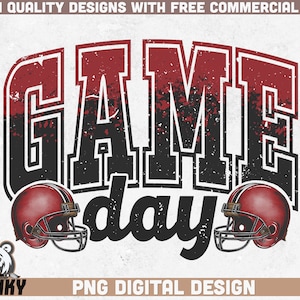 Game day Png | Football game Png | Instant download | Red football helmet Png | Football shirt design png | Football season png | Digital