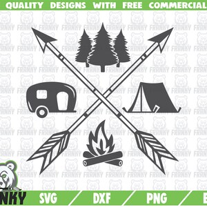 Camping arrows SVG - Cut file - DXF file - Camping shirt SVG - Camping decal svg - Camping trip svg - Love camping svg - Descarga digital