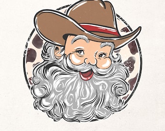 Cowboy Santa Claus png | Christmas design Png | Instant download | Western Santa png | Country christmas Png | Christmas shirt design