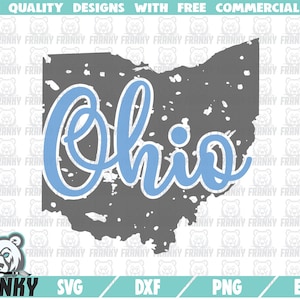 Ohio SVG - DXF file - Cut file - Grunge Ohio - Distressed Ohio - Ohio state svg - United states svg - Ohio shirt - Love Ohio - State of Ohio