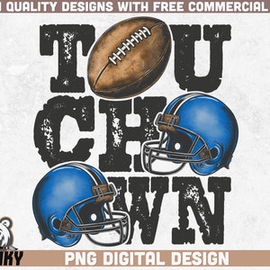 Touchdown Png | Football design png | Instant download | Blue football helmet png | Football shirt print png | Football season png