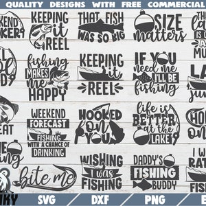 Paquete de pesca SVG - 20 Diseños - Descarga instantánea - Archivos de corte imprimibles - Papá de pesca SVG - Pescador svg - Camisa de pesca svg - Varilla - Polo