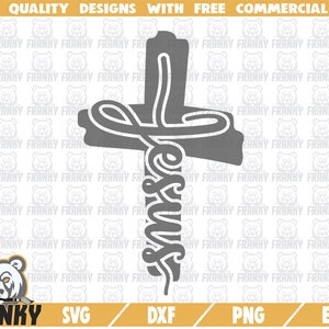Jezus cross SVG-cut bestand-DXF-bestand-Jezus Christus SVG-religieuze SVG-christelijke SVG-cross design-religieuze shirt SVG-decal design