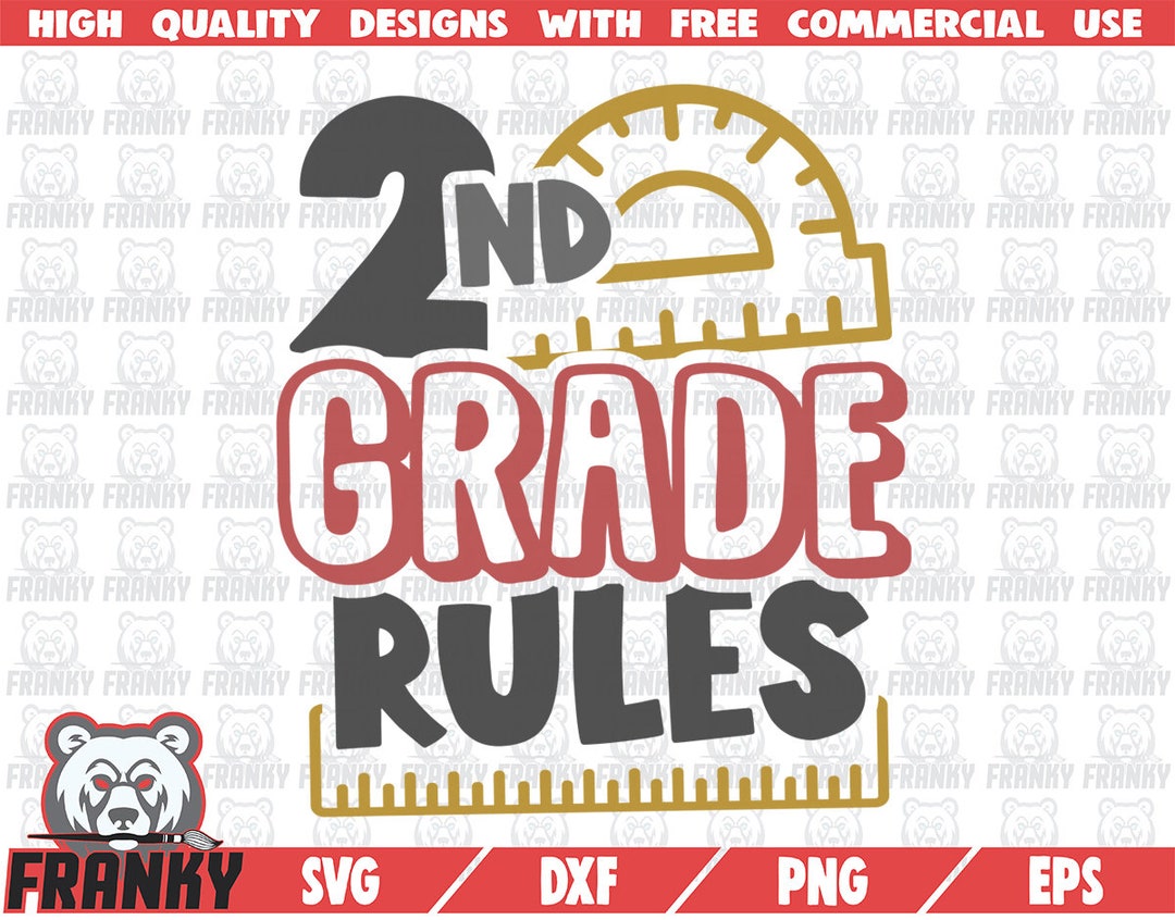 2nd Grade Rules SVG Cut File DXF File Second Grade Rules SVG Second