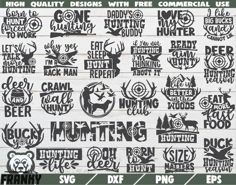 Download Hunting Svg Bundle 25 Designs Instant Download Printable Etsy