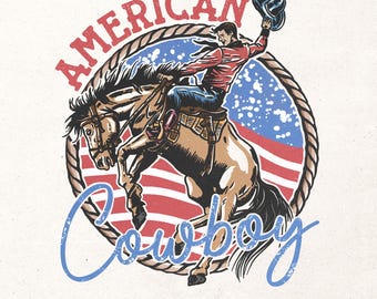 American cowboy PNG | Instant download | Sublimation design | 4th of july sublimation | Western shirt png | summer sublimation | USA png