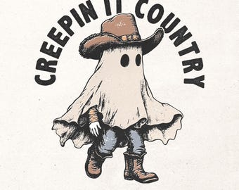 País espeluznante Png / Diseño de camiseta de Halloween / Halloween occidental Png / Vaquero de Halloween Png / Gráfico de ghoul occidental / Halloween retro Png