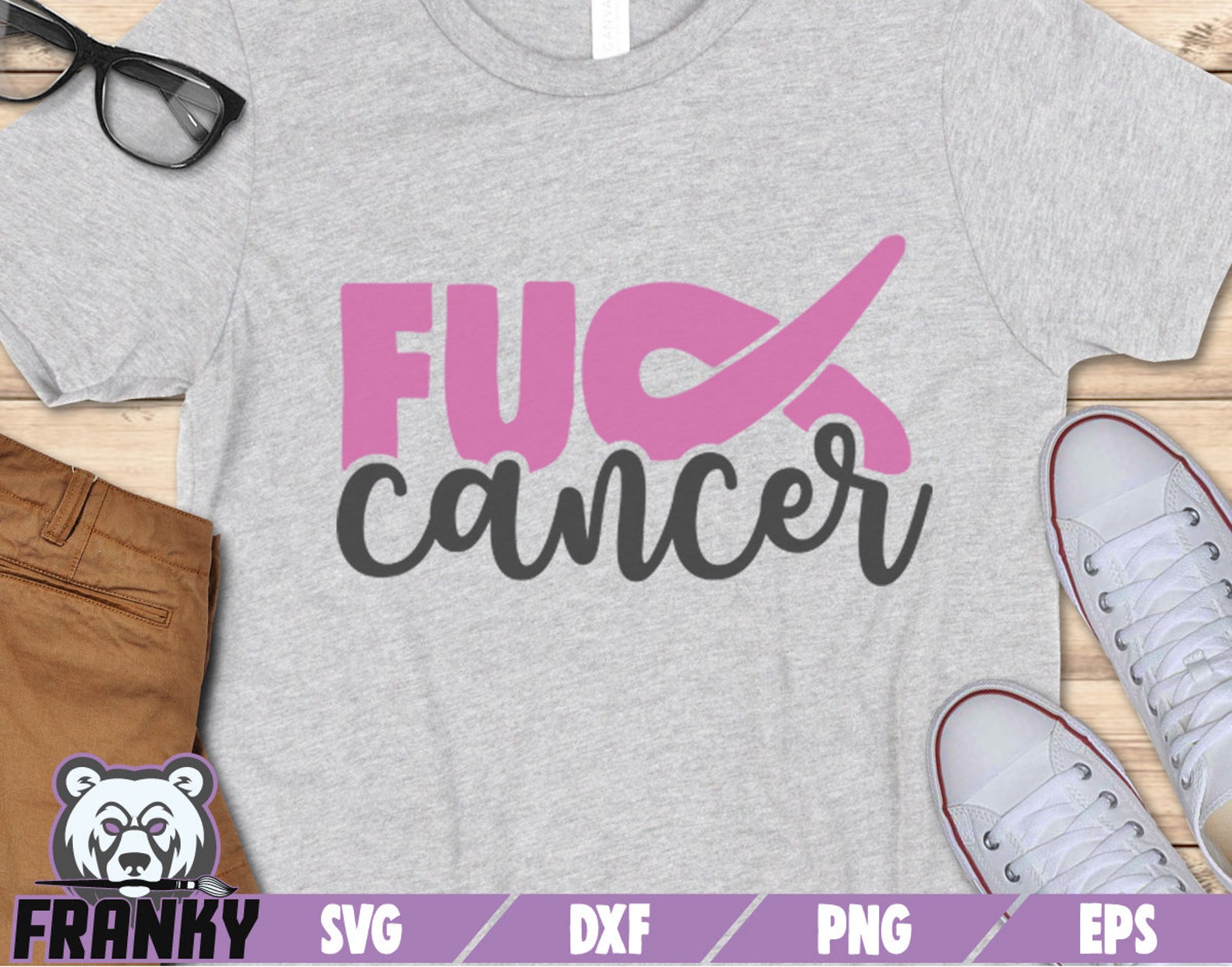 Fu Cancer SVG Cut File DXF File Breast Cancer Svg - Etsy
