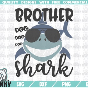 Bruder Hai SVG - DXF-Datei - geschnitten Datei - Bruder Svg - Familie Hai Svg - Bruder Hai Shirt - Sonnenbrille Svg - süße Hai Svg - Cricut