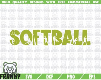 Softball SVG - Cut file - DXF file - Softball shirt SVG - Softball fan svg - Softball design - Love softball svg - Softball game svg