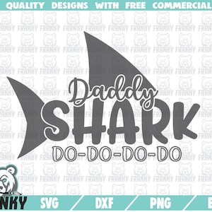 Papá tiburón SVG - Archivo de corte - Archivo DXF - Daddy shark SVG - Padre tiburón svg - Papá shark camisa svg - Tiburón familiar svg - Shark tail svg file