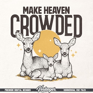 Retro religious print file - Make heaven crowded PNG - Faith digital shirt graphic - Jesus printable design - Christian sublimation png