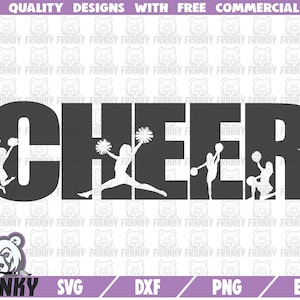 Cheer SVG - Cheer cut file - Cheer DXF - Cheer shirt svg - Cheerleader svg - Cheerleader silhouette svg - Cheerleading svg - Cheer shirt dxf