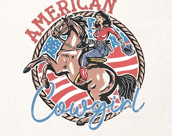 American cowgirl PNG | Instant download | Sublimation design | 4th of july sublimation | Western shirt png | summer sublimation | USA png