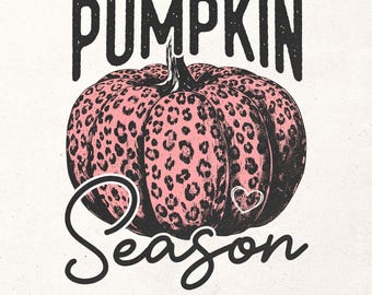 Pumpkin season Png | Fall shirt design | Leopard print pumpkin Png | Fall graphic Png | Fall sublimation design | Fall girl shirt print