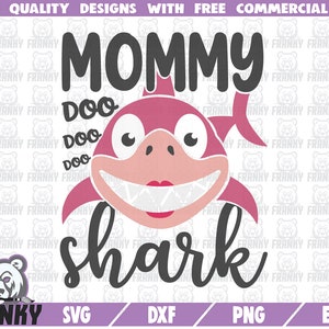 Mommy shark SVG - DXF file - Cut file - Mama shark SVG - Family shark svg - Shark silhouette - Cute shark svg - Mommy shark shirt - Cricut