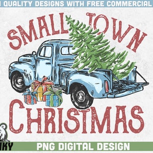 Kleine stad Kerstmis PNG | Sublimatie ontwerp | Direct downloaden | Retro kerstwagen png | Vintage kerst shirt png | Vakantie ontwerp