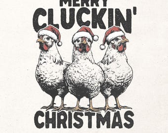Funny Christmas graphic - Country Christmas PNG for sublimation and DTG printing - Christmas chickens digital design - Humorous design PNG