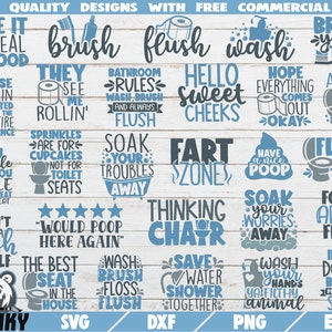 Bathroom Bundle SVG - 27 Designs - Cut files - DXF files - Funny Bathroom decal SVG - Bathroom sign svg - Bathroom quote - Funny sayings svg