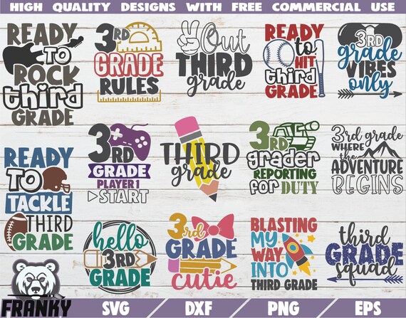 3rd grade rules SVG DXF file Back to school shirt svg Third grade shirt svg 3rd grade quote svg Cut file Third grade rules SVG