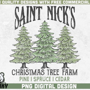 Saint Nick&#39;s Christmas tree farm Png | Retro Christmas design Png | Christmas shirt Png | Retro winter sublimation Png | Holiday shirt png