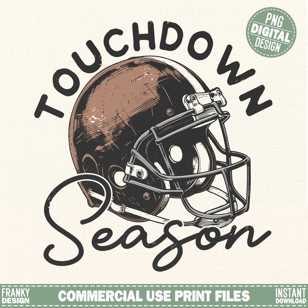 Touchdown Season Png | Retro Football Shirt Design | Football Helmet ...