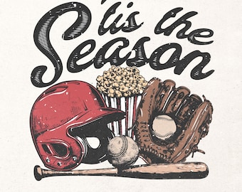 Tis the season Png | Retro Baseball design Png | Basebal sublimation design | Vintage graphic png | Baseball shirt print | Baseball season