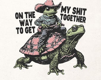 Sarkastischer Spruch Design Png - Lustiges westliches Design für Sublimation und DTG-Druck - Cowboy Frosch Grafik Png - Humorvoller Digitaldruck
