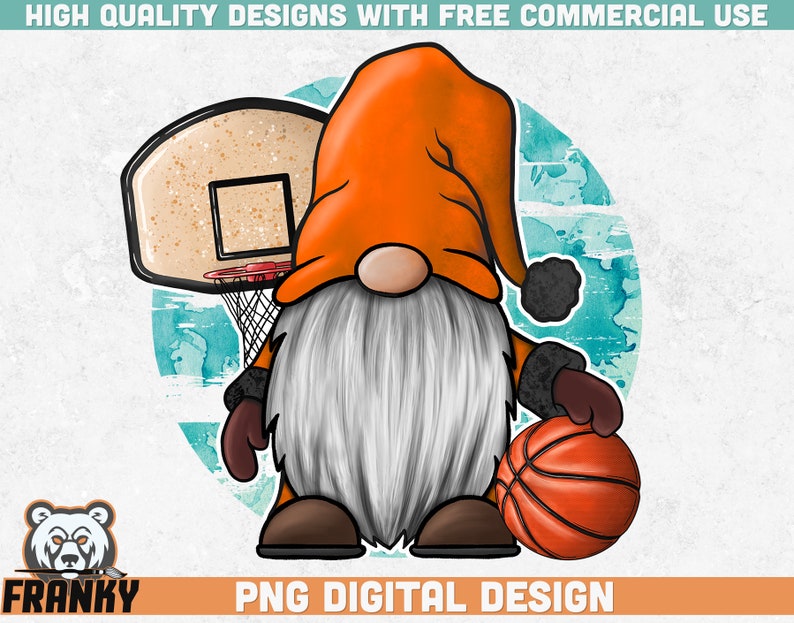 Basketball Gnome PNG Sublimation Design Instant Download - Etsy