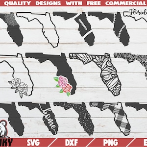 Florida SVG - 14 Designs - schneiden Sie Dateien - DXF-Dateien - Florida Zustand Umriss SVG - Liebe Florida Svg - Floral Florida Svg - Florida Shirt Svg