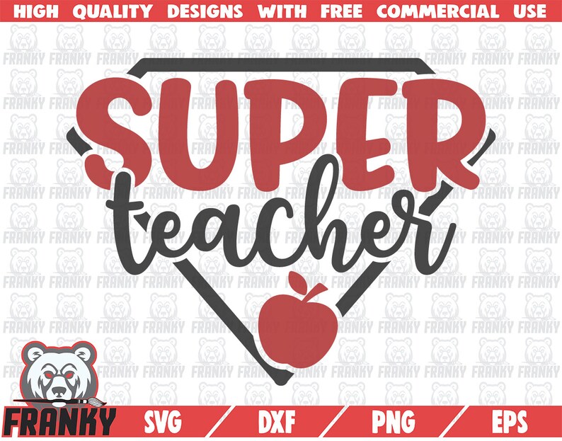 Download Super Teacher SVG Cut file DXF file Teacher shirt | Etsy