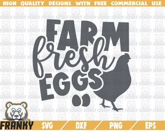 Farm fresh eggs SVG - Cut file - DXF file - Farm sign svg - Chicken svg - Farm vinyl decal svg - Farm shirt svg - Farmer svg - Digital file