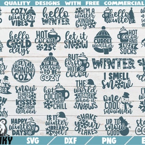 Winter SVG Bundle - 32 Designs - Instant download - Printable cut files - Commercial use - Holidays svg - Christmas svg - Winter decoration