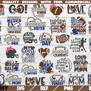 Football Bundle SVG - 36 Designs - Love football SVG - Football shirt SVG - Football mom svg - Football fan svg - Fall - Autumn - Game day