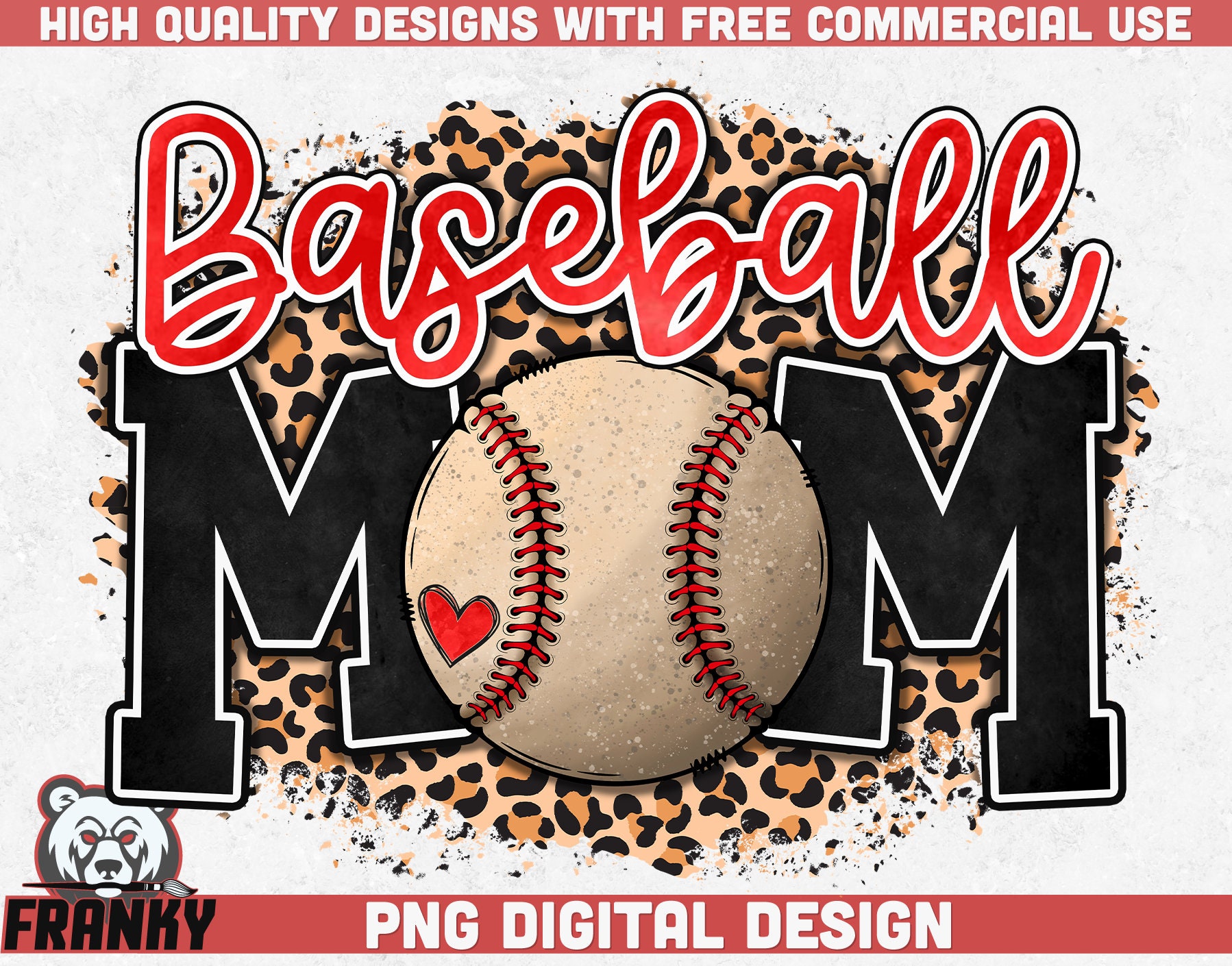 Baseball Mom PNG Sublimation Design Instant Download Etsy