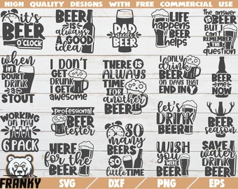 Beer bundle SVG - 18 Designs - Cut files - DXF files - Funny beer quotes SVG - Beer mug design - Beer stein svg - Beer Dad svg - Sayings svg