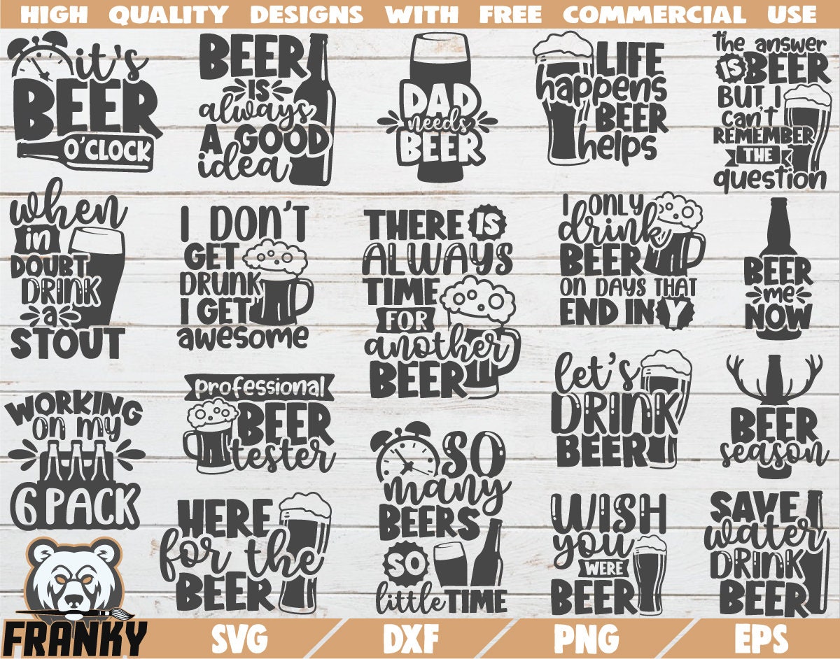 Download Beer Bundle Svg 18 Designs Cut Files Dxf Files Funny Etsy