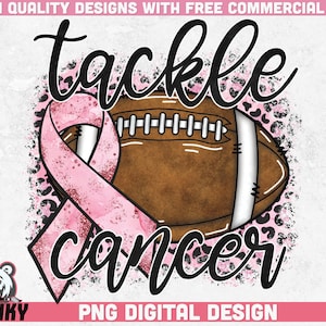 Tackle cancer PNG | Sublimation design | Breast cancer awareness | Cancer awareness shirt | Pink ribbon | Leopard print | Football ball png