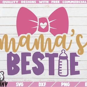 Mama's bestie SVG - Instant download - Afdrukbaar gesneden bestand - Commercieel gebruik - Mama's girl SVG - Baby girl svg - Newborn girl svg - Onesie svg