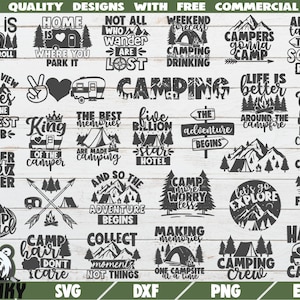 Camping Bundle SVG - 28 diseños - Camping SVG - Camper SVG - Camping shirt - Camp squad svg - Explore svg - Adventure svg - Love camping svg