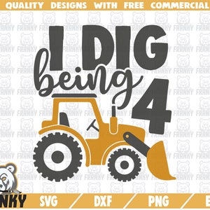 Me gusta ser cuatro SVG - Cortar archivo - Archivo DXF - 4 años cumpleaños camisa svg - Cumpleaños niño svg - Truck svg - Camisa de cumpleaños svg - Archivo digital